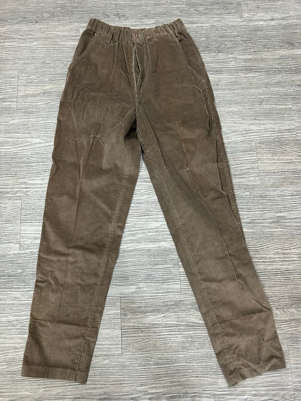 Vintage LL Bean Brown Corduroy Pants Women Size 12 Made in USA High Rise Relaxed